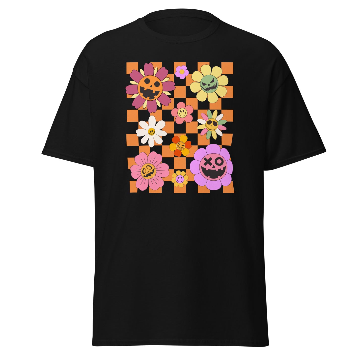 Camiseta con ambiente de Halloween llena de flores - Edición Groovy