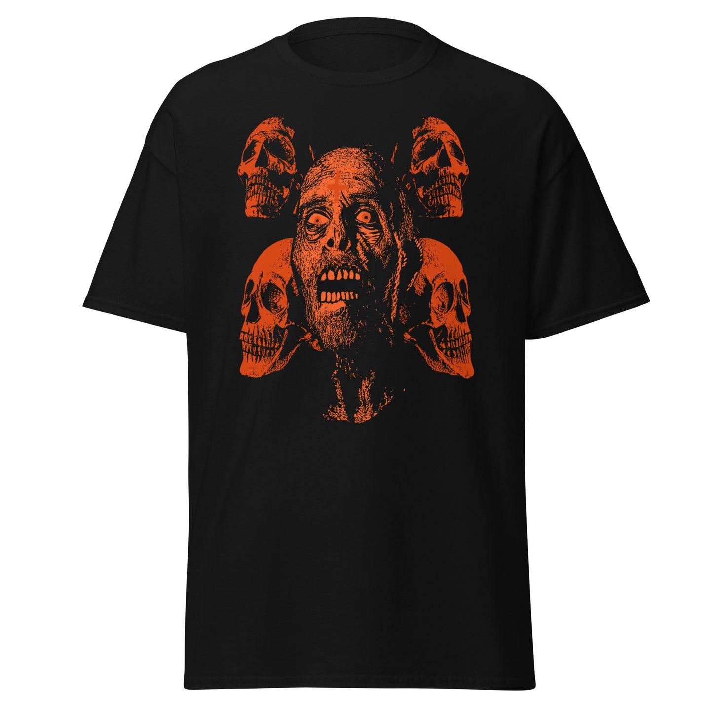 Punk Rock & Skulls feo, diseño de Halloween Camiseta de algodón pesado de estilo suave