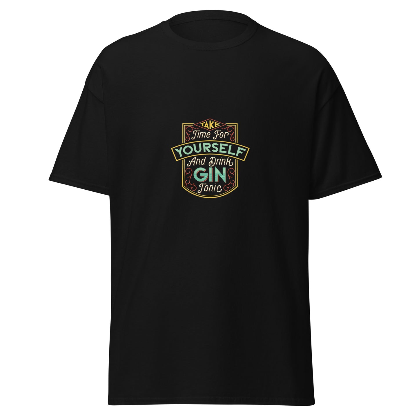 Tómese el tiempo para usted y beba Gin & Tonic, camiseta de algodón pesado de estilo suave con diseño de Halloween