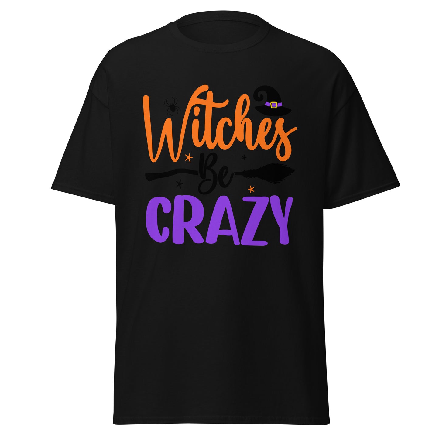 Witch Be Crazy, camiseta de algodón pesado de estilo suave con diseño de Halloween