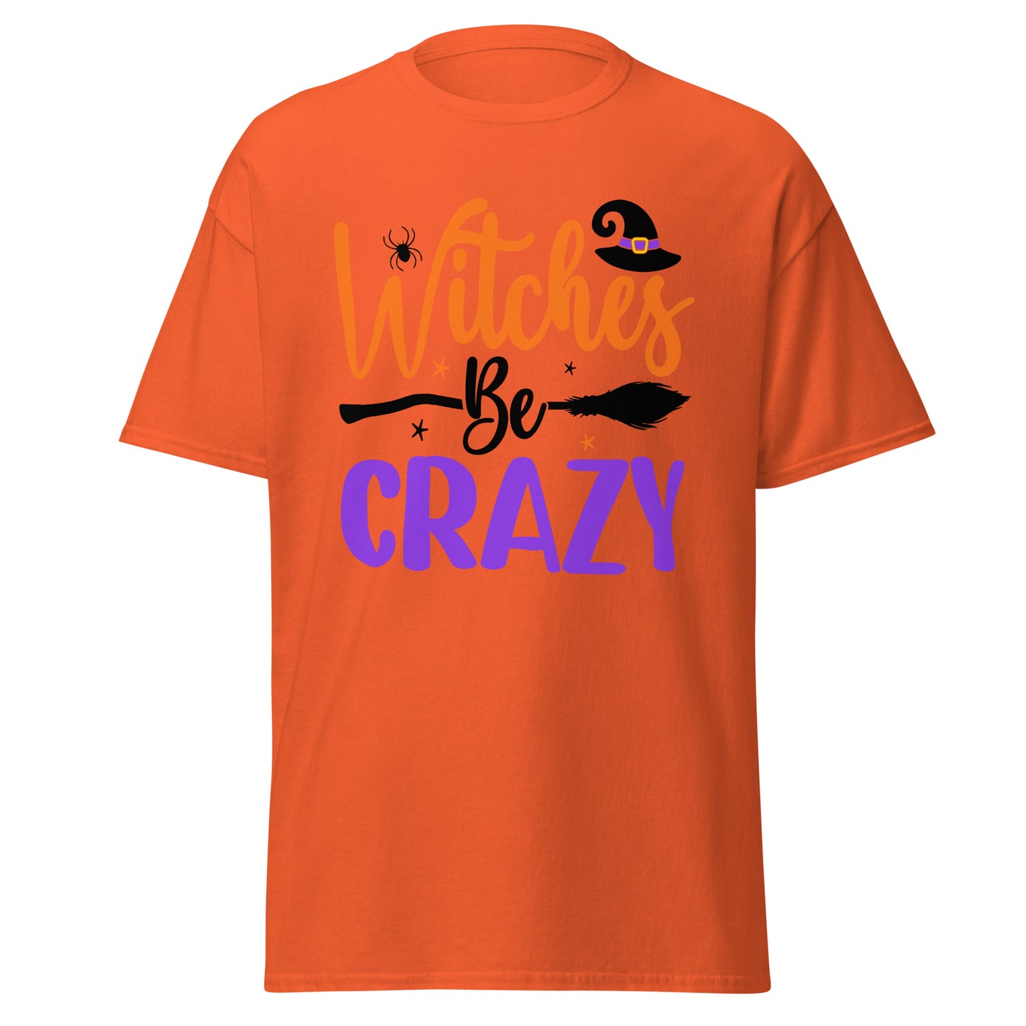 Witch Be Crazy, camiseta de algodón pesado de estilo suave con diseño de Halloween