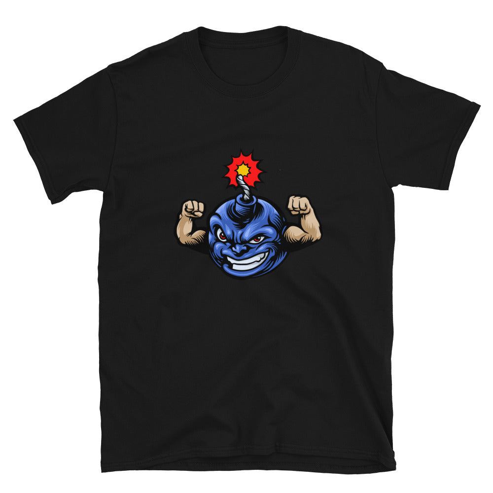 la bomba más fuerte estilo de dibujos animados de la mascota Fit Unisex Softstyle camiseta