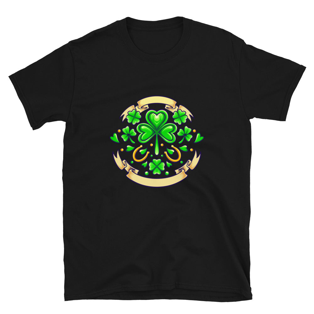 Día del trébol de San Patricio con cinta vintage Fit Camiseta unisex Softstyle