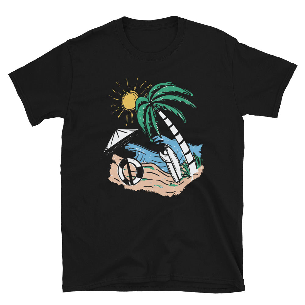 Camiseta de estilo suave unisex con ajuste de surf retro de verano