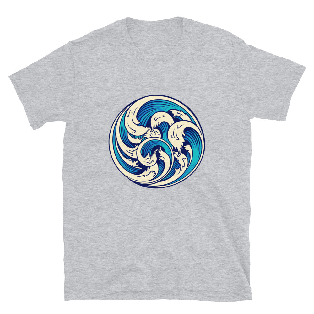 Remolinos de olas de playa tropical de verano Fit Unisex Softstyle Camiseta