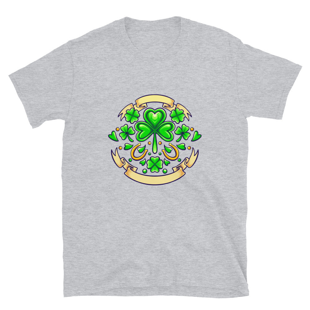 Día del trébol de San Patricio con cinta vintage Fit Camiseta unisex Softstyle