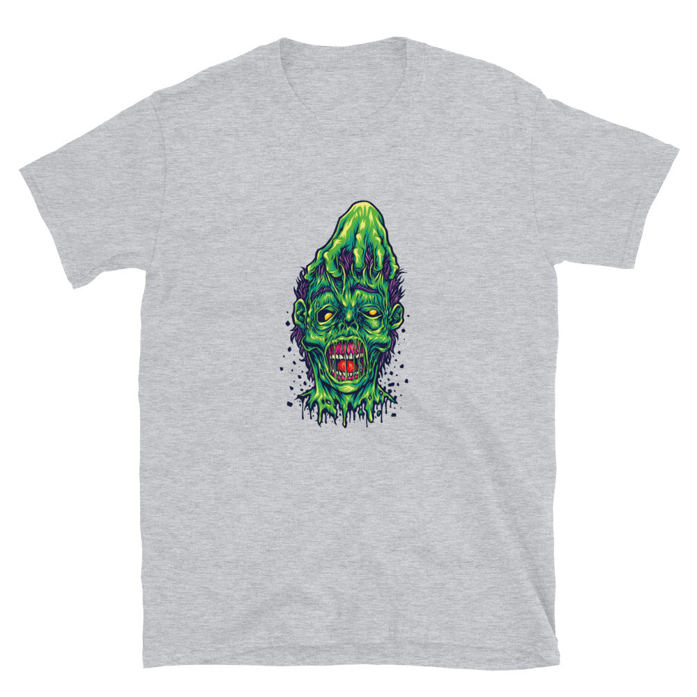 Camiseta unisex Softstyle con cara de piel tirada Zombie Halloween Fit