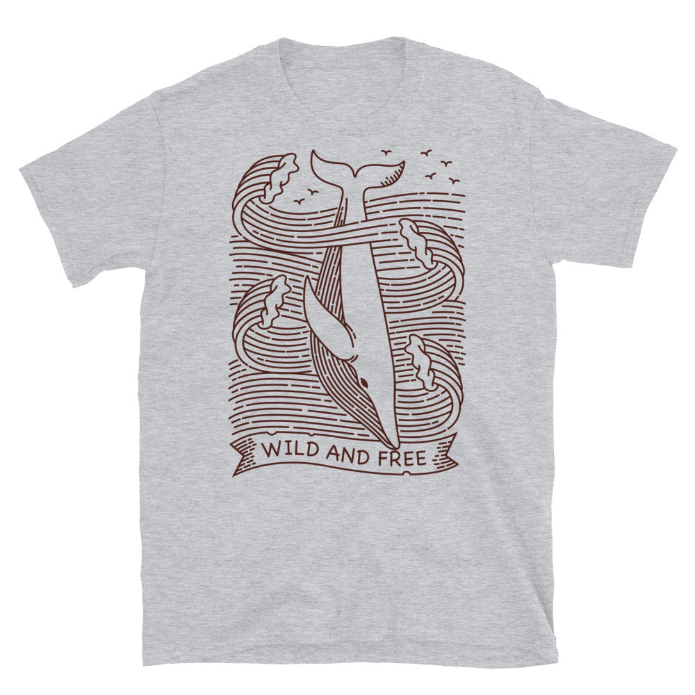 Ballena salvaje y libre Fit Unisex Softstyle Camiseta
