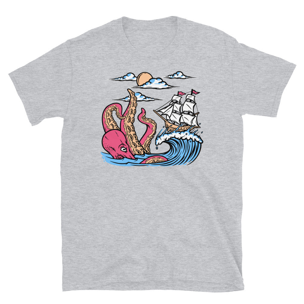 Pulpo y velero Fit Unisex Softstyle Camiseta