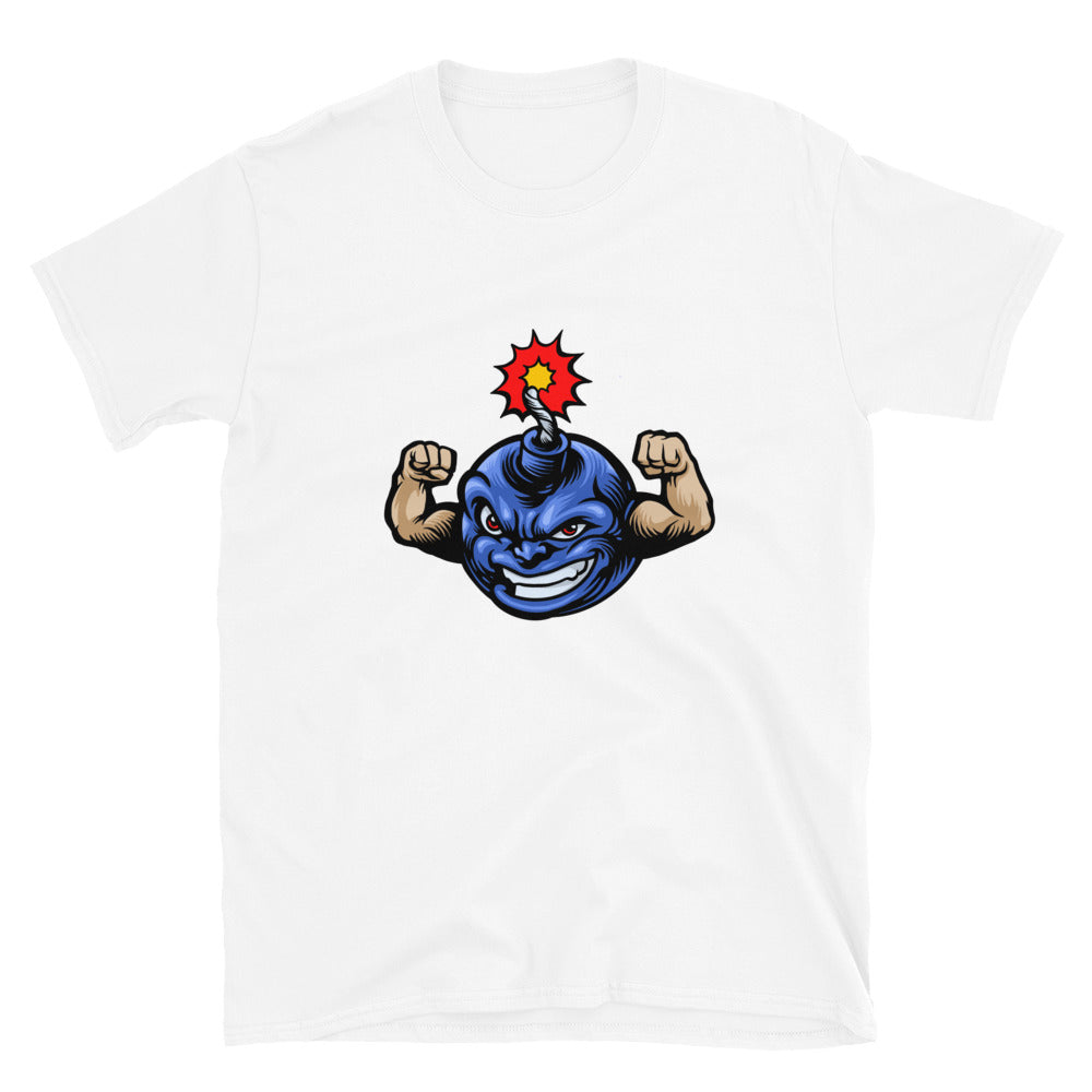 la bomba más fuerte estilo de dibujos animados de la mascota Fit Unisex Softstyle camiseta
