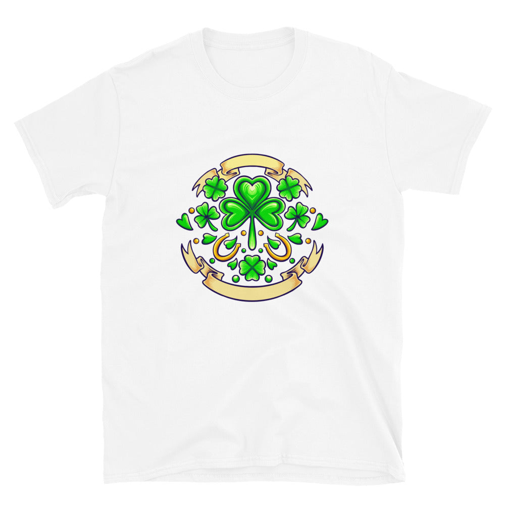Día del trébol de San Patricio con cinta vintage Fit Camiseta unisex Softstyle