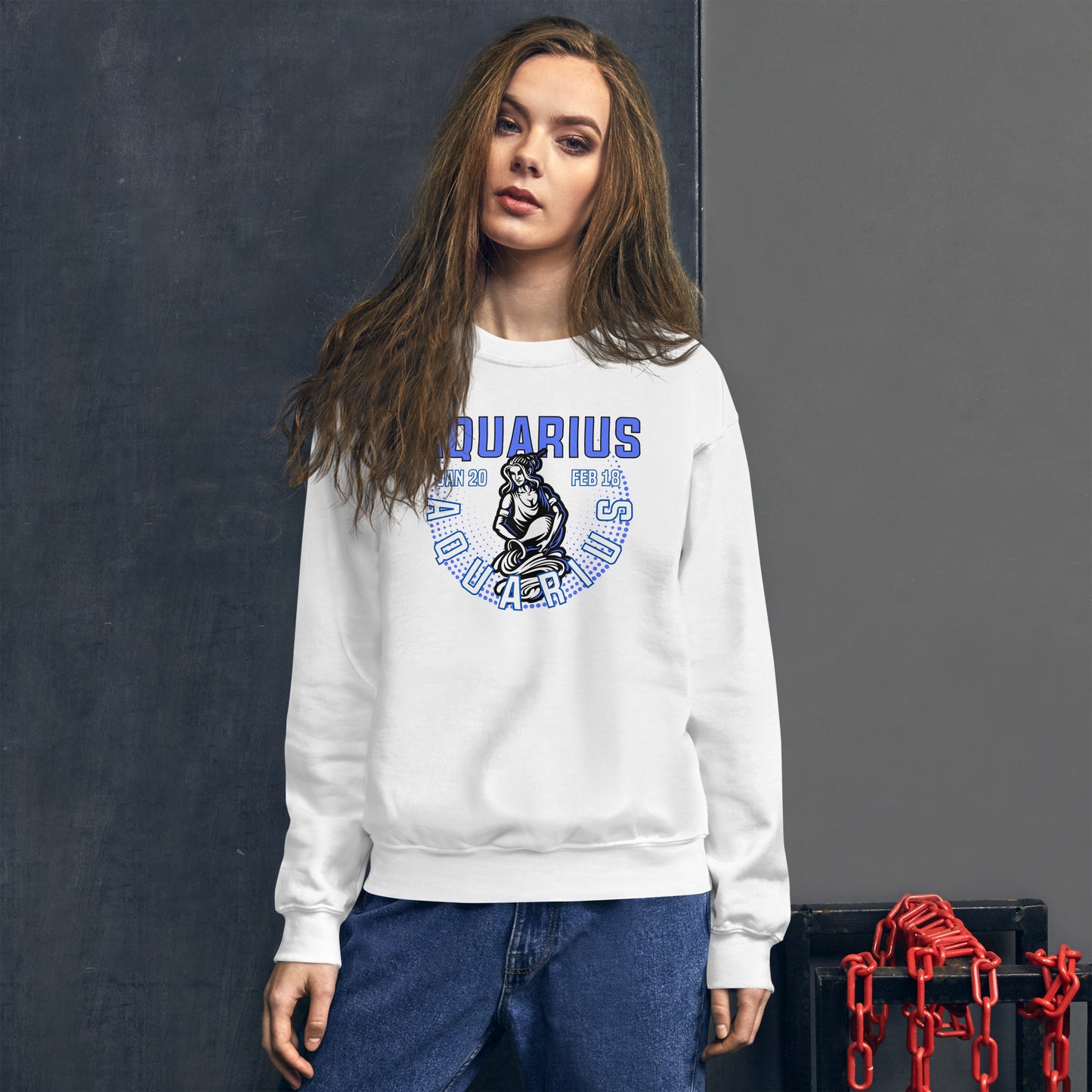 Sudadera unisex con signo del zodiaco Acuario