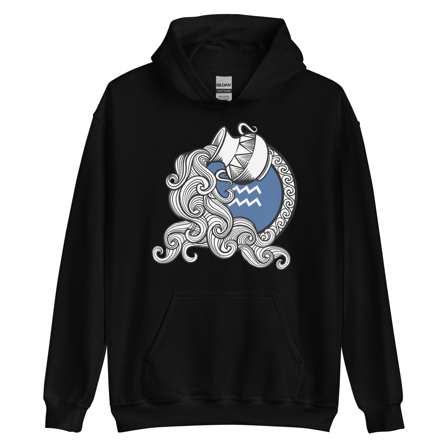 Sudadera con capucha unisex del signo del zodíaco de Acuario