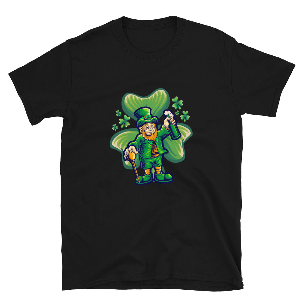 Día de San Patricio con hoja de trébol Fit Camiseta unisex Softstyle