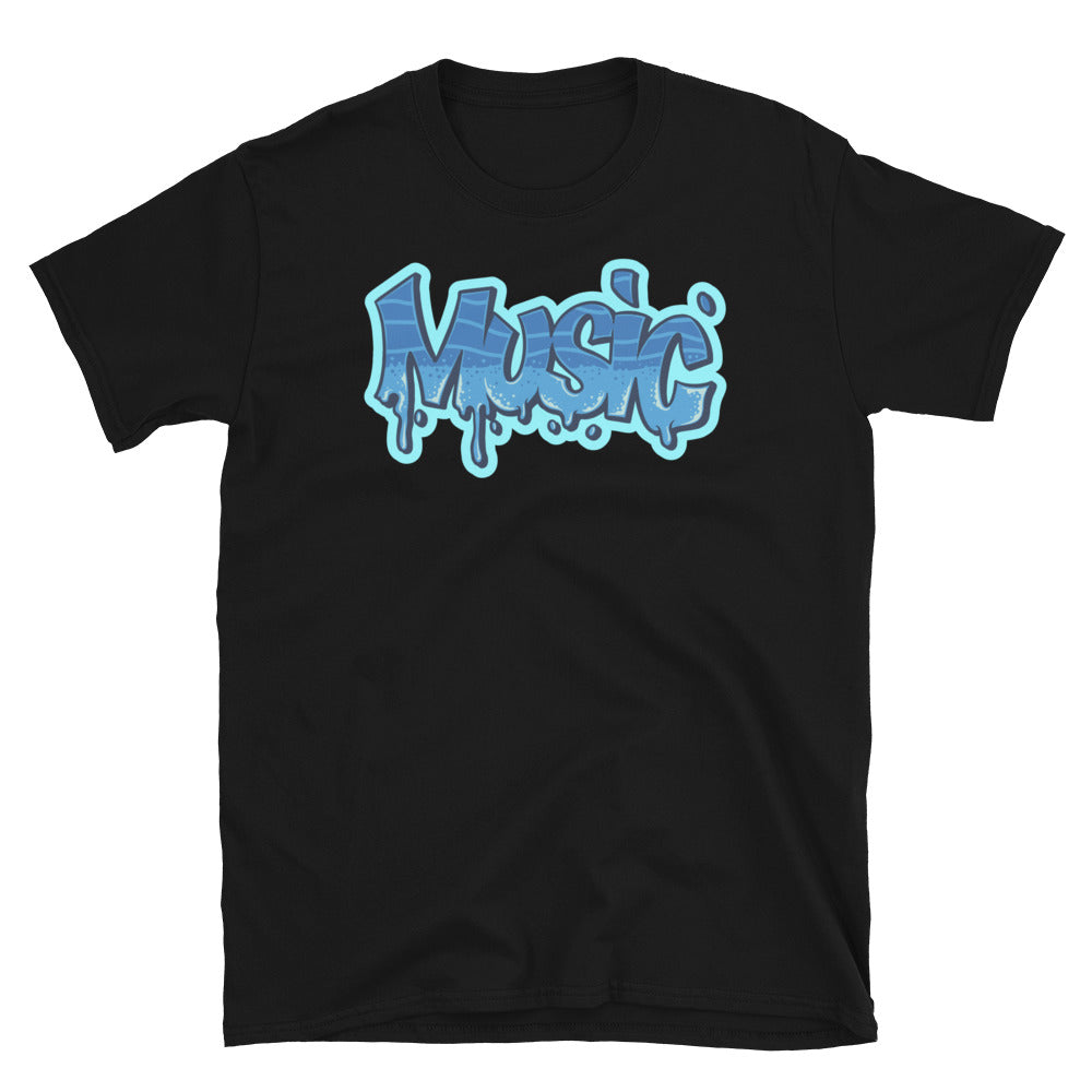Música Graffiti Estilo de personaje Texto Ajuste Camiseta unisex Softstyle