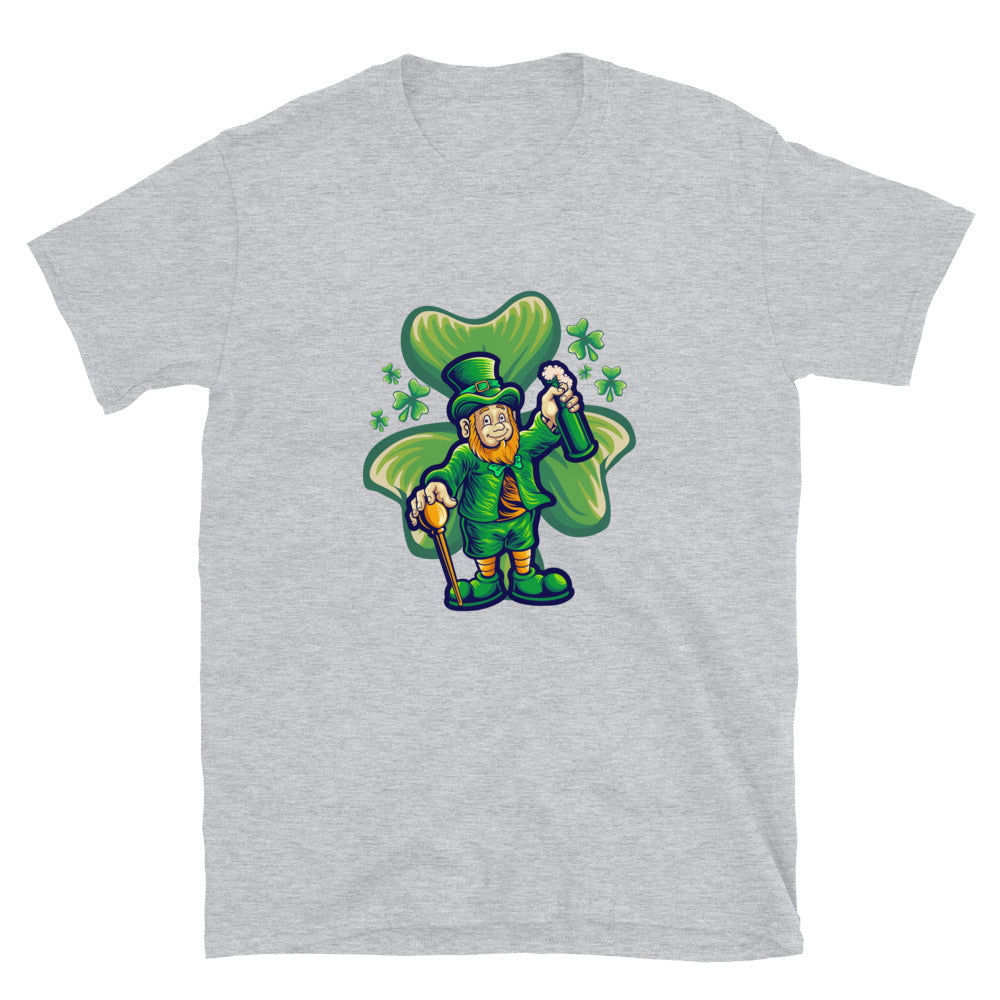 Día de San Patricio con hoja de trébol Fit Camiseta unisex Softstyle