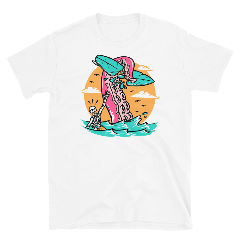 Surfista de ataque de pulpo Fit Camiseta unisex Softstyle