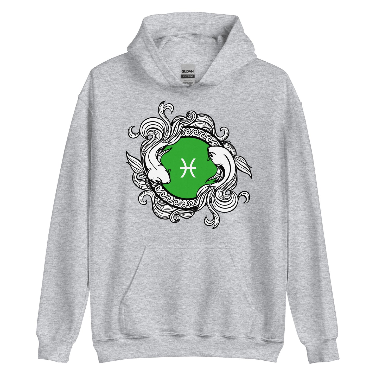 Sudadera con capucha unisex del signo del zodíaco de Piscis