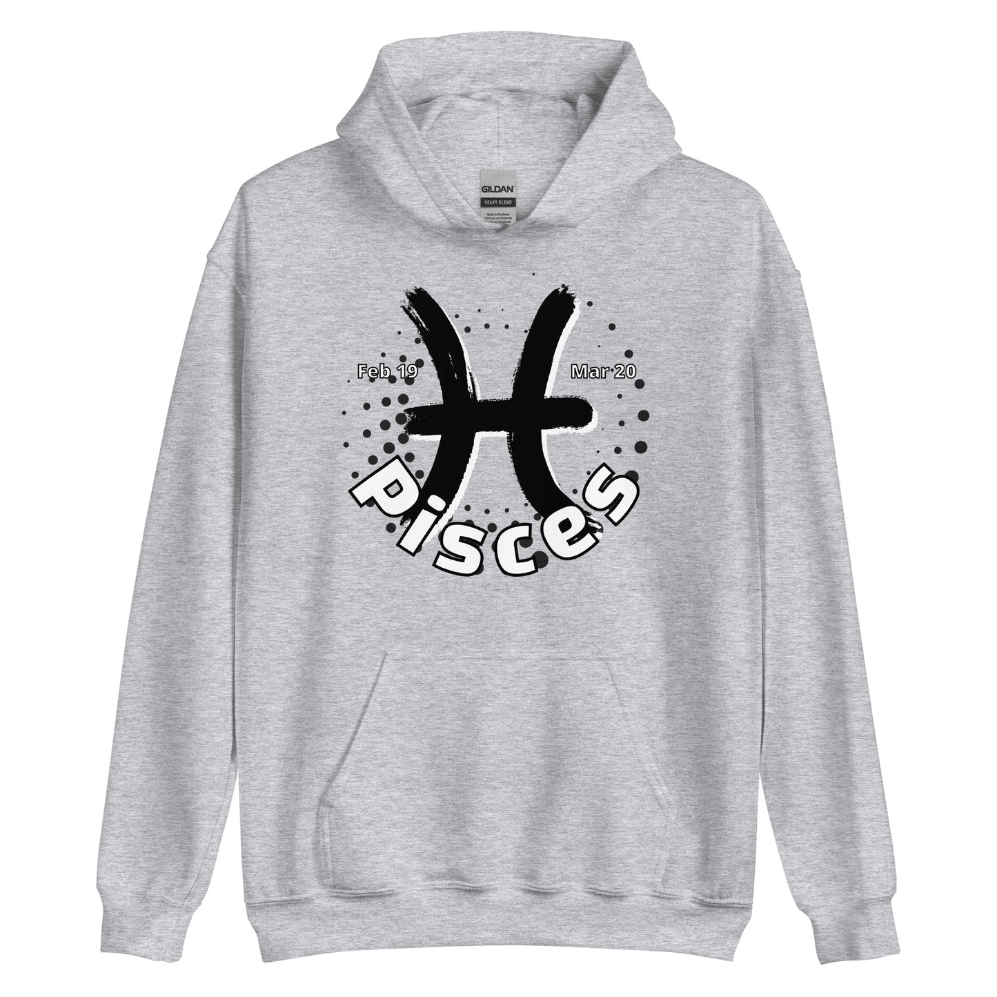 Sudadera con capucha unisex del signo del zodíaco de Piscis